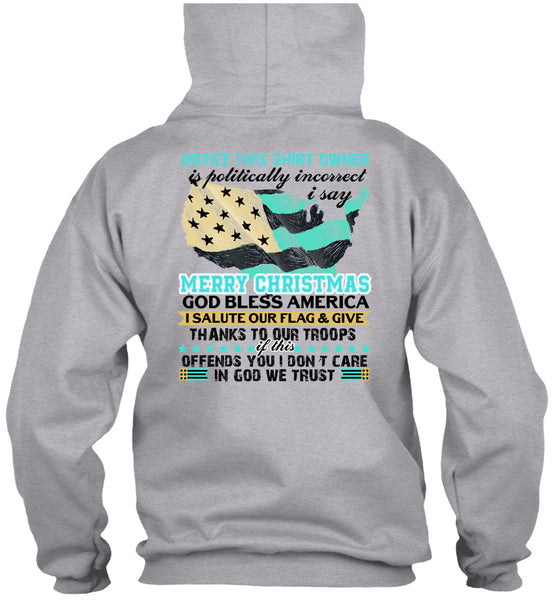 I Say Merry Christmas T Shirt, I Love Veteran T Shirt