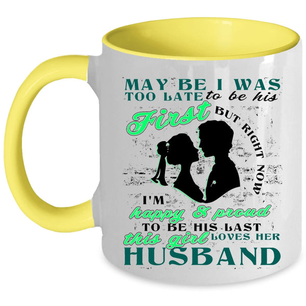 Cute Love Coffee Mug, This Girl Loves Her Husband Accent Mug