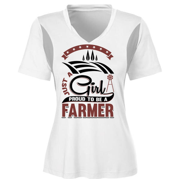 Just A Girl Proud To Be A Farmer T Shirt, I Love Farming T Shirt, Awesome T-Shirts