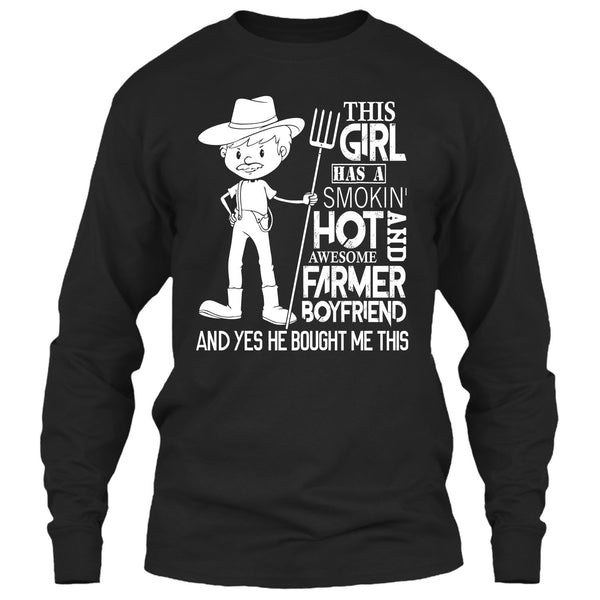 Awesome Farmer Boyfriend T Shirt, Coolest Farmer's Girlfriend T Shirt