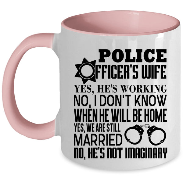 Aweosme Police Officer's Wife Coffee Mug, Police Officer's Wife Accent Mug