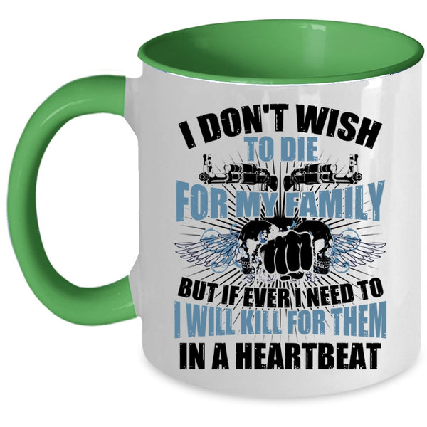 Awesome Gift For Gunner Coffee Mug, I Love My Family Accent Mug
