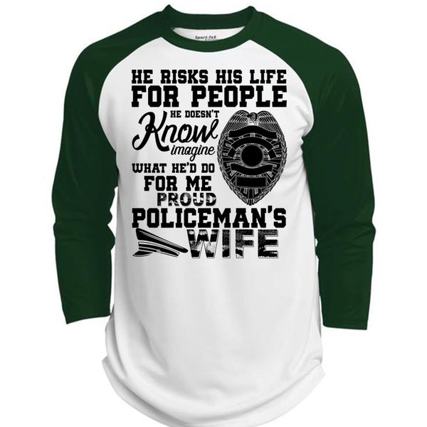 Proud Policeman's Wife T Shirt, I Love Police T Shirt, Awesome T-Shirts  (Polyester Game Baseball Jersey)