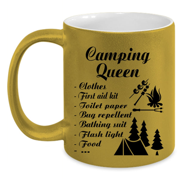 Funny Gift For Camping Mom Coffee Mug, Camping Queen Accent Mug