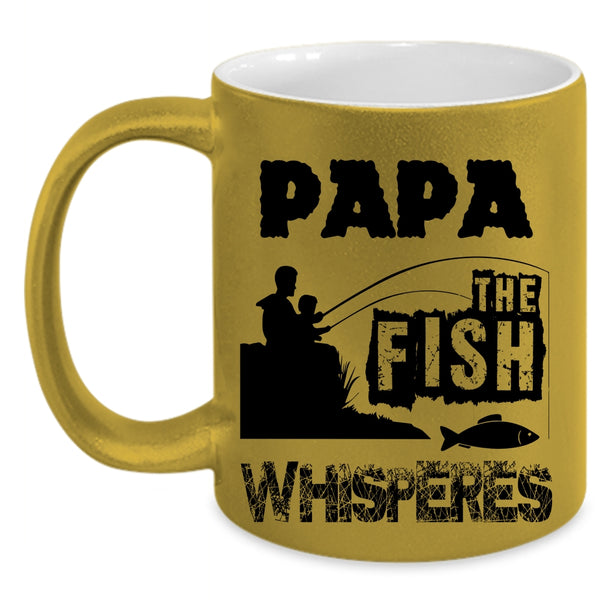 Cool Gift For Fishing Dad Coffee Mug, Papa Accent Mug