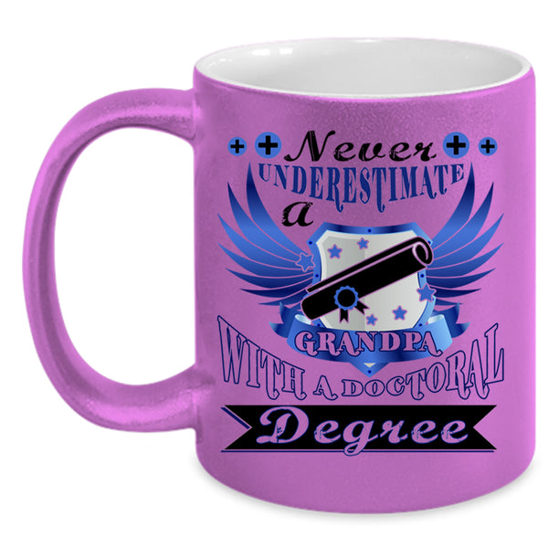 Old Doctor Coffee Mug, Grandpa With A Doctoral Degree Accent Mug
