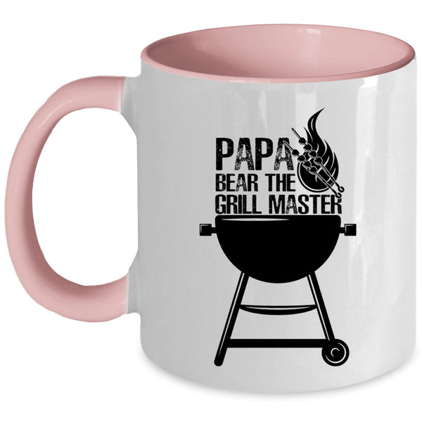 Funny Gift For Papa Coffee Mug, Papa Bear The Grill Master Accent Mug
