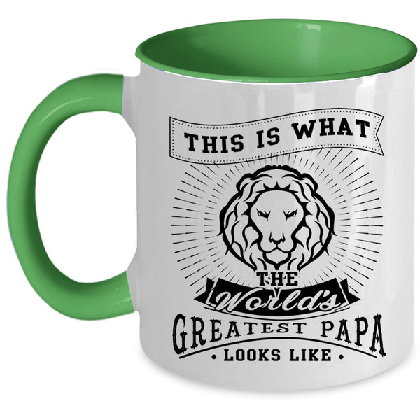Funny Papa Coffee Mug, What The World's Greatest Papa Looks Like Accent Mug