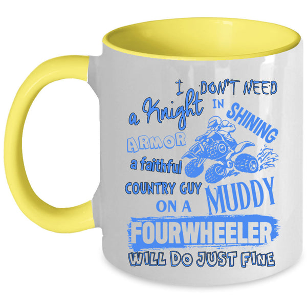 Country Guy Coffee Mug, Country Guy On A Muddy Fourwheeler Accent Mug
