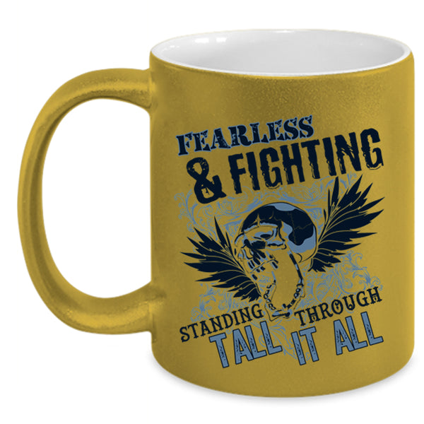 Cool Gift For Veteran Coffee Mug, Fearless And Fighting Accent Mug