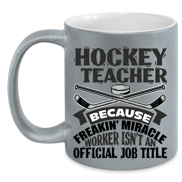 Awesome Hockey Teacher Coffee Mug, Hockey Teacher Accent Mug