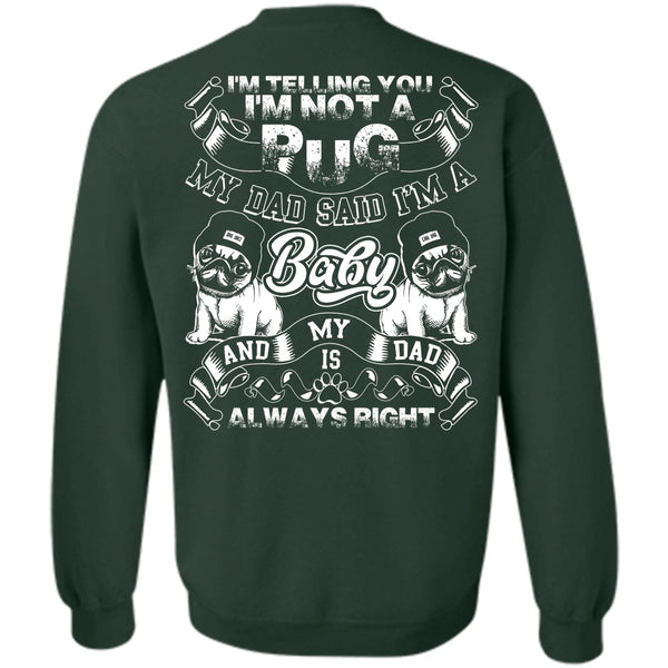 My Dad Said I'm A Baby T Shirt, I Love Pug Sweatshirt