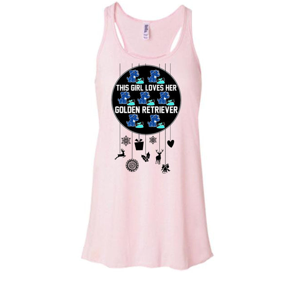 This Girl Loves Her Golden Retriever T Shirt, Merry Christmas Gift Tank Top