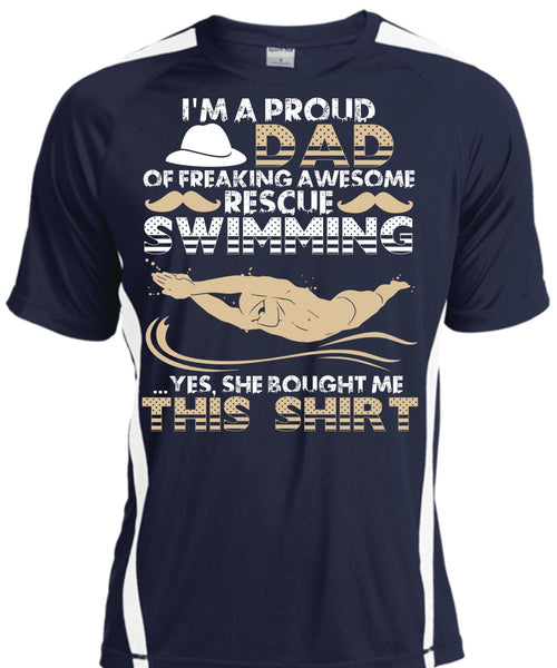 I'm A Proud Dad T Shirt, I Love Swimming T Shirt, Cool Shirt