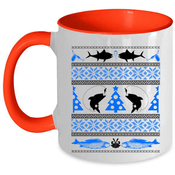 Christmas Tree  Coffee Mug, Funny Fishing Accent Mug