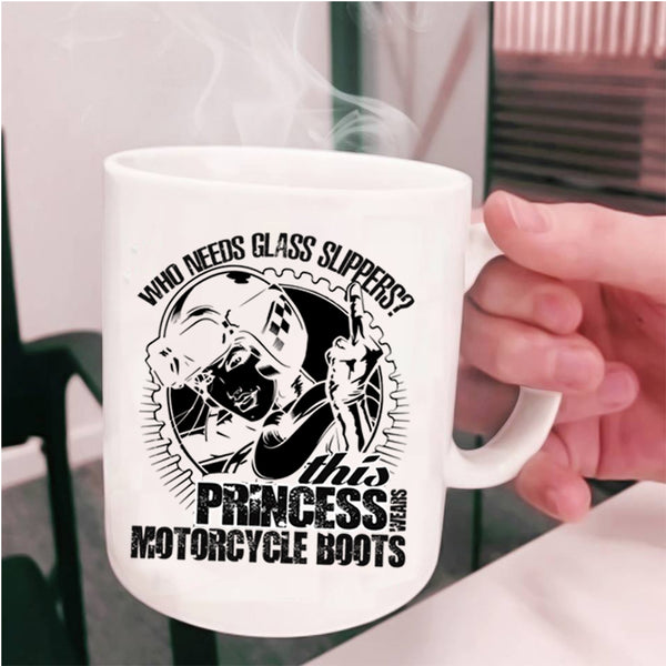 Cool Girls Coffee Mug, This Princess Wears Motorcycles Boots Cup