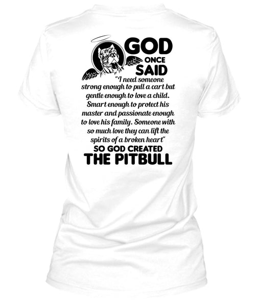 God Created The Pit Bull T Shirt, I Love Dog T Shirt