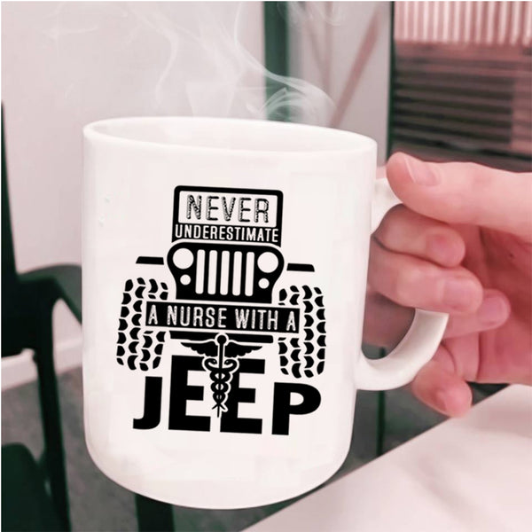 Cool Gift For Nurses Coffee Mug, A Nurse With A Jeep Cup