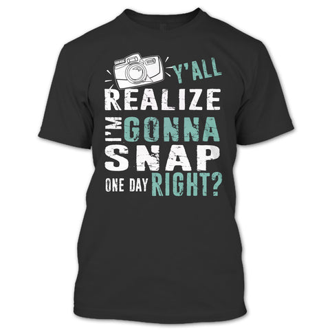 A black t-shirt with the shopify logo