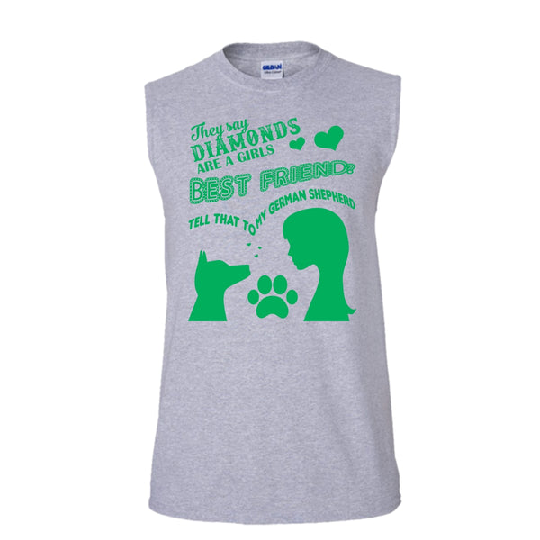 My German Shepherd Shirt, I Love My Dog Shirt (Men's Cotton Sleeveless)