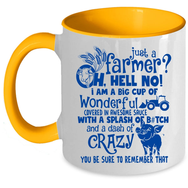 Funny Gift For Farmer Coffee Mug, Just A Farmer Accent Mug