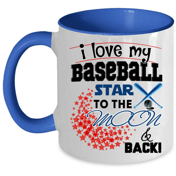 Cool Baseball Player Coffee Mug, I Love My Baseball Star Accent Mug
