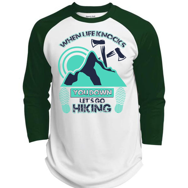 Let's Go Hiking T Shirt, When Life Knocks T Shirt, Awesome T-Shirts  (Polyester Game Baseball Jersey)