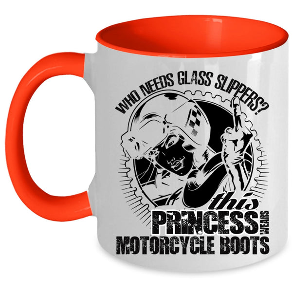 Cool Girls Coffee Mug, This Princess Wears Motorcycles Boots Accent Mug