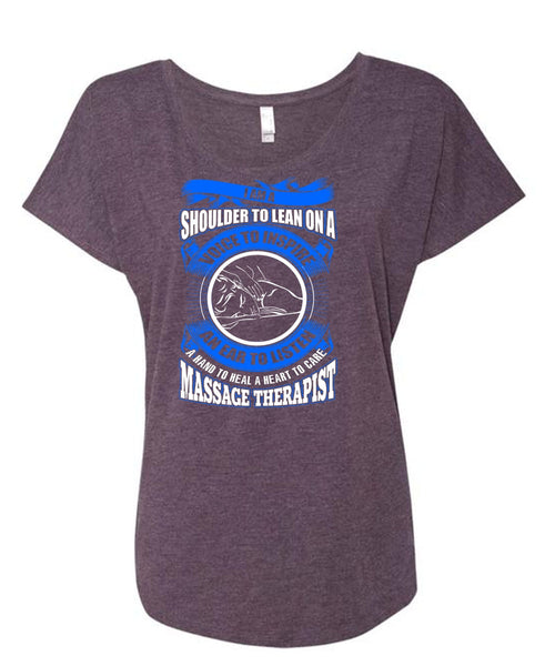 Massage Therapist T Shirt, Voice To Inspire T Shirt, Cool Shirt (Ladies' Triblend Dolman Sleeve)