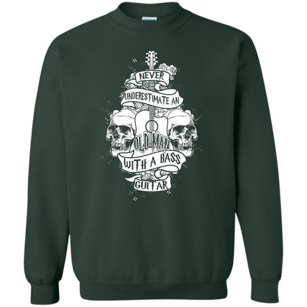 An Old Man With A Bass Guitar T Shirt, Coolest Guitar Player Sweatshirt