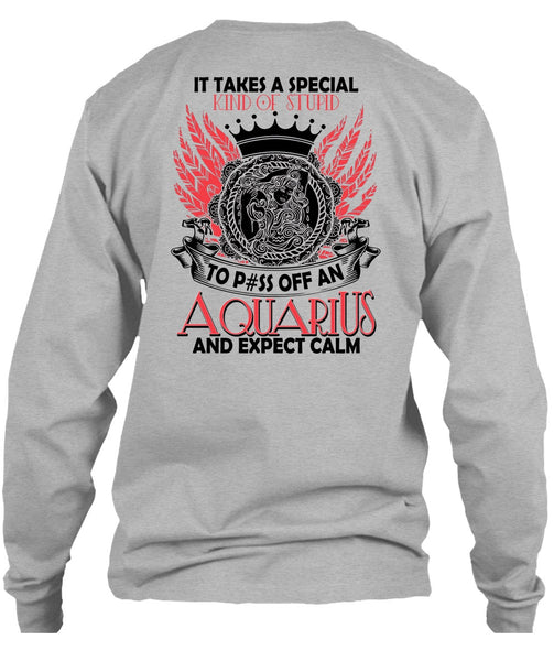 Aquarius And Expect Calm T Shirt, I Love Aquarius T Shirt