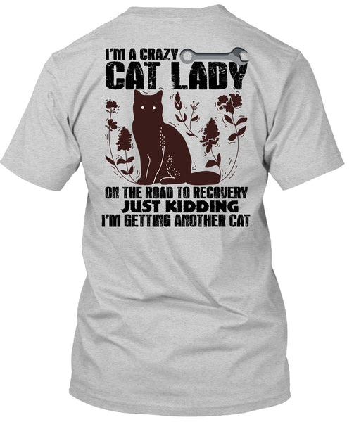 I'm A Crazy Cat Lady On The Road T Shirt, I Love My Cat T Shirt