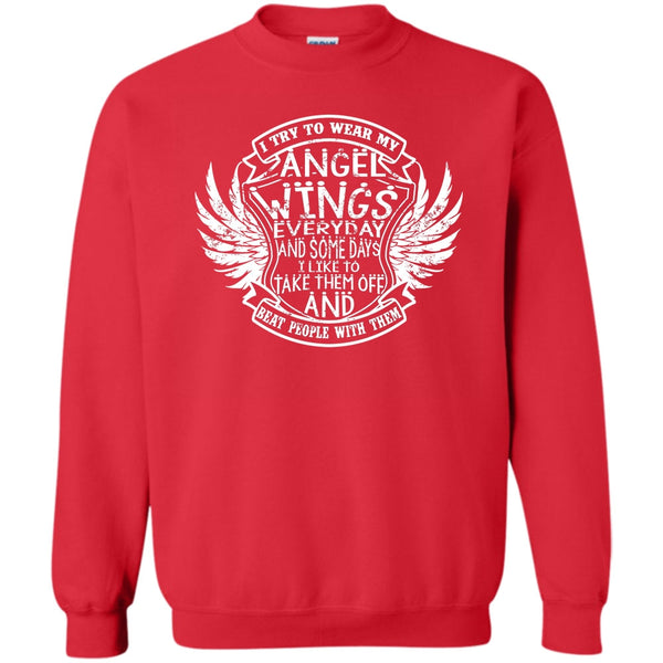 Beat People With Them T Shirt, Coolest Angels Wings Sweatshirt