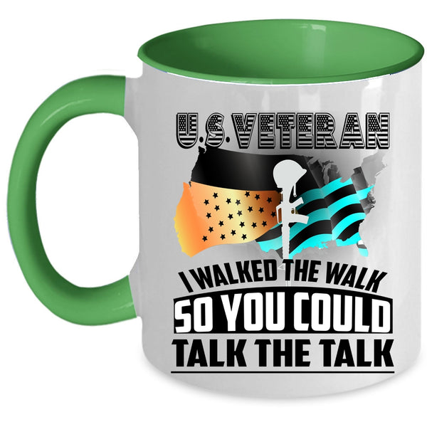 American Flag Coffee Mug, U.S Veteran Accent Mug