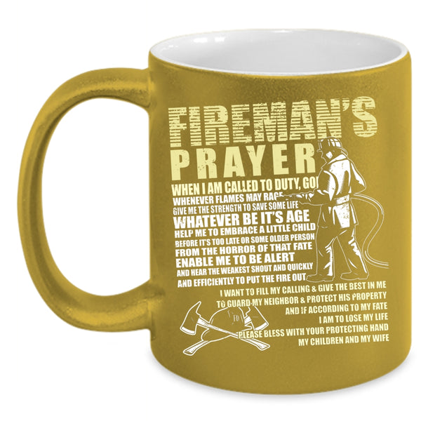 Fireman's Prayer Coffee Mug, Cool Gift For Fireman Coffee Cup