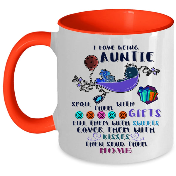 Cute Gift For Auntie Coffee Mug, I Love Being Auntie Accent Mug