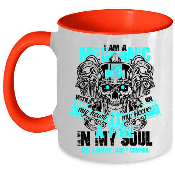I Was Born With My Heart Coffee Mug, I Am A Mechanic Accent Mug