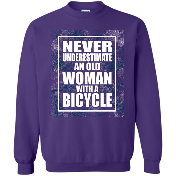 An Old Woman With A Bicycle T Shirt, Coolest Bicycle Sweatshirt