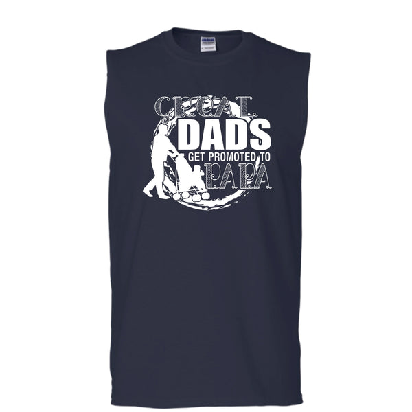 Great Dads Get Promoted To Papa T Shirt, Coolest Papa Tank Top (Men's Cotton Sleeveless)