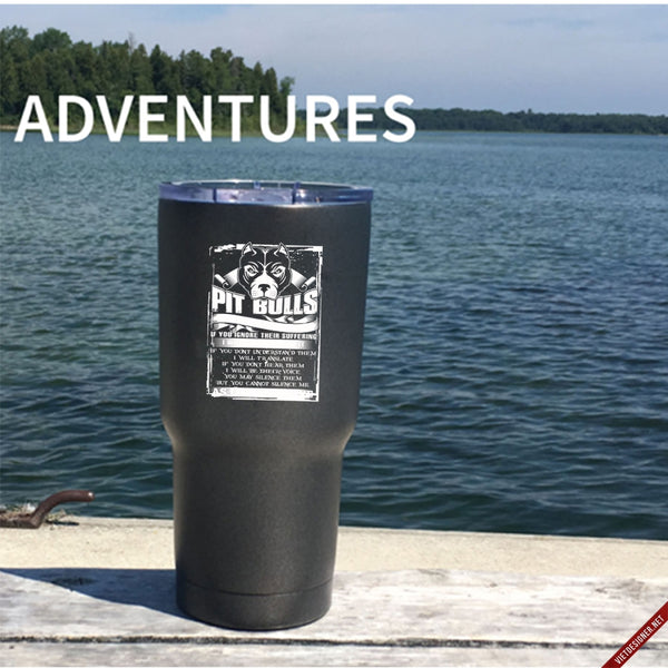 Pit Bulls Do Have A Voice Tumbler 30 oz Stainless Steel, Funny Pitbull Lover Travel Mug