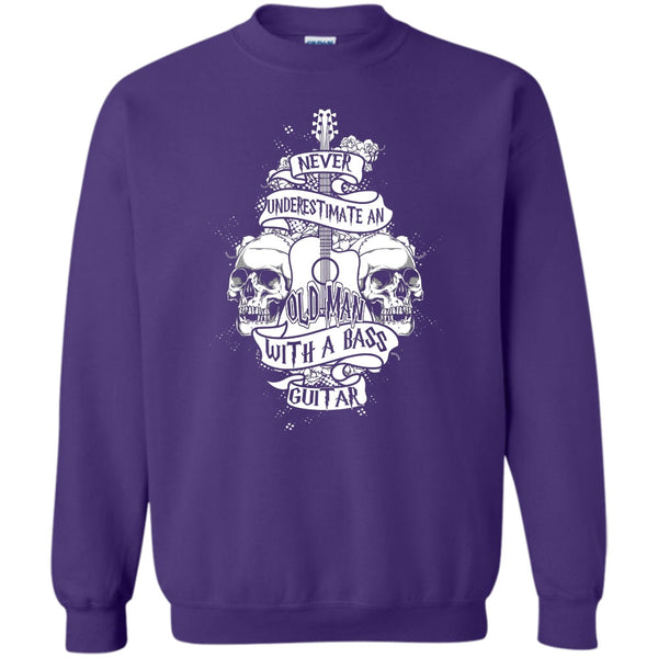An Old Man With A Bass Guitar T Shirt, Coolest Guitar Player Sweatshirt