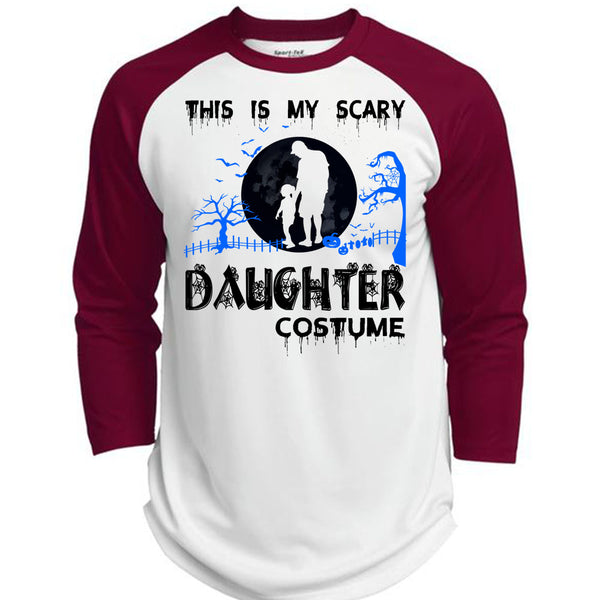 This Is My Scary Daughter Costume T Shirt, Wait For Halloween T Shirt, Awesome T-Shirts  (Polyester Game Baseball Jersey)