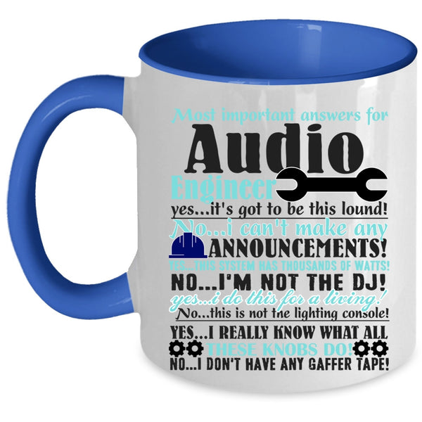 Best Gift For Engineers Coffee Mug, Audio Engineer Accent Mug