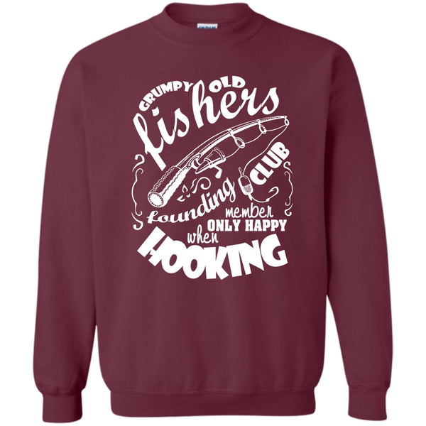 Only Happy When Hooking T Shirt, Coolest Fishing Sweatshirt
