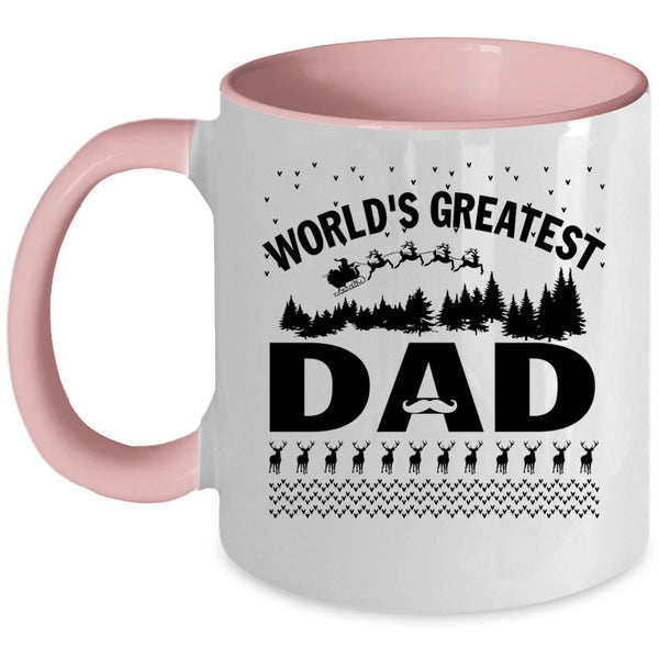 Christmas Gift For Dad Coffee Mug, World's Greatest Dad Accent Mug