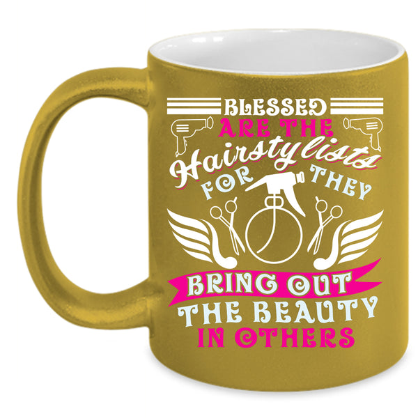 Blessed Are The Hairstylist Coffee Mug, Cute Hairstylist Coffee Cup