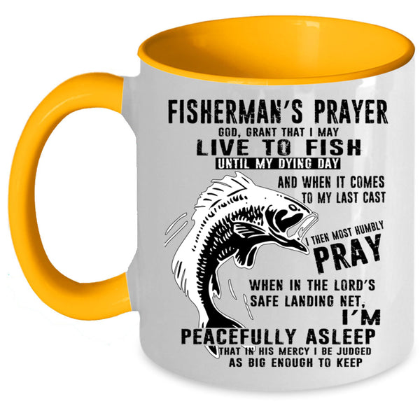 Cool Gift For Fisherman Coffee Mug, Fisherman's Prayer Accent Mug