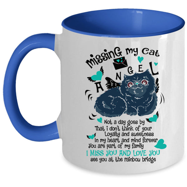 I Miss You And Love You Coffee Mug, Missing My Cat Angel Accent Mug