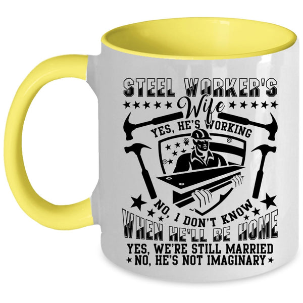 Gift For Wedding Coffee Mug, Steel Worker's Wife Accent Mug