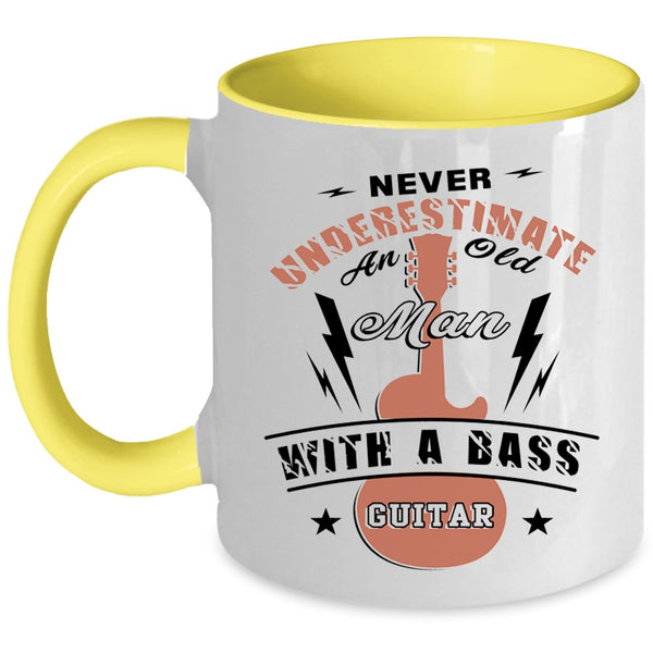 Awesome Grandpas Coffee Mug, An Old Man With A Bass Guitar Accent Mug